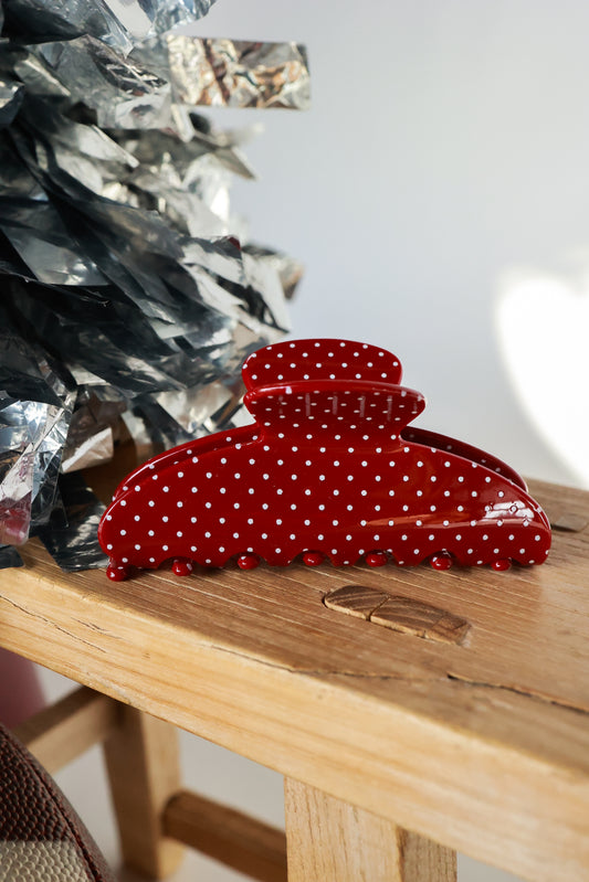 POLKA DOT CLIP | BURGUNDY