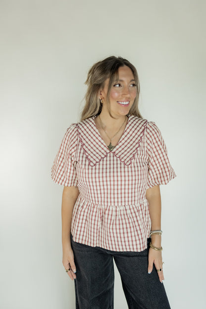 THE GINGHAM TOP IN RUST