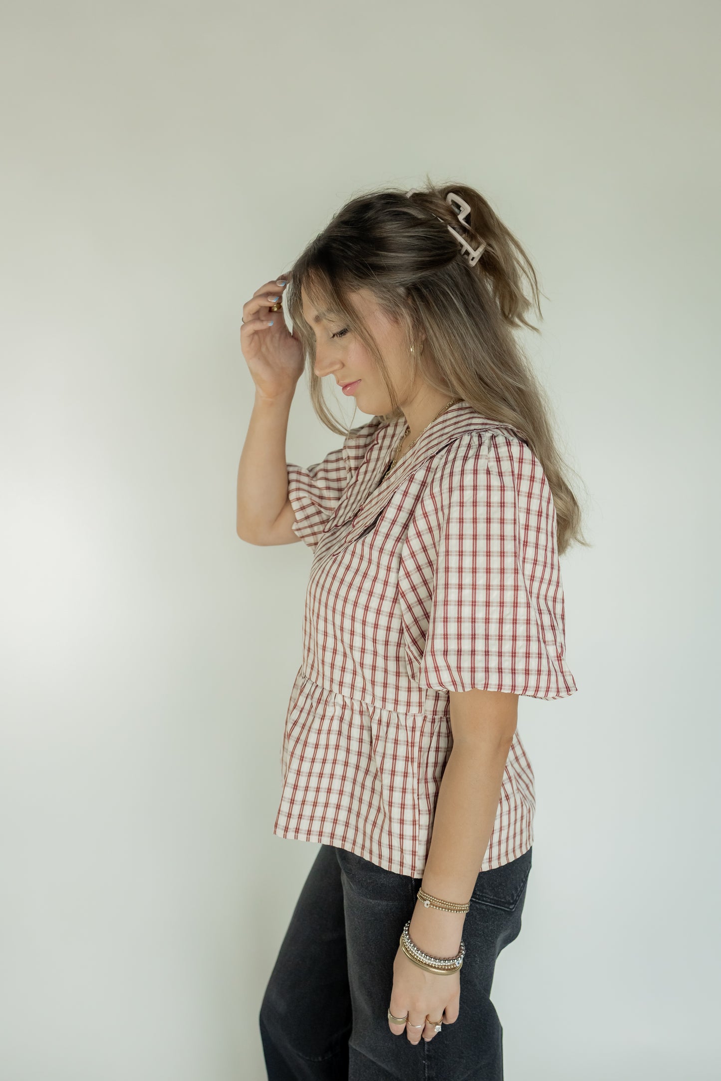 THE GINGHAM TOP IN RUST