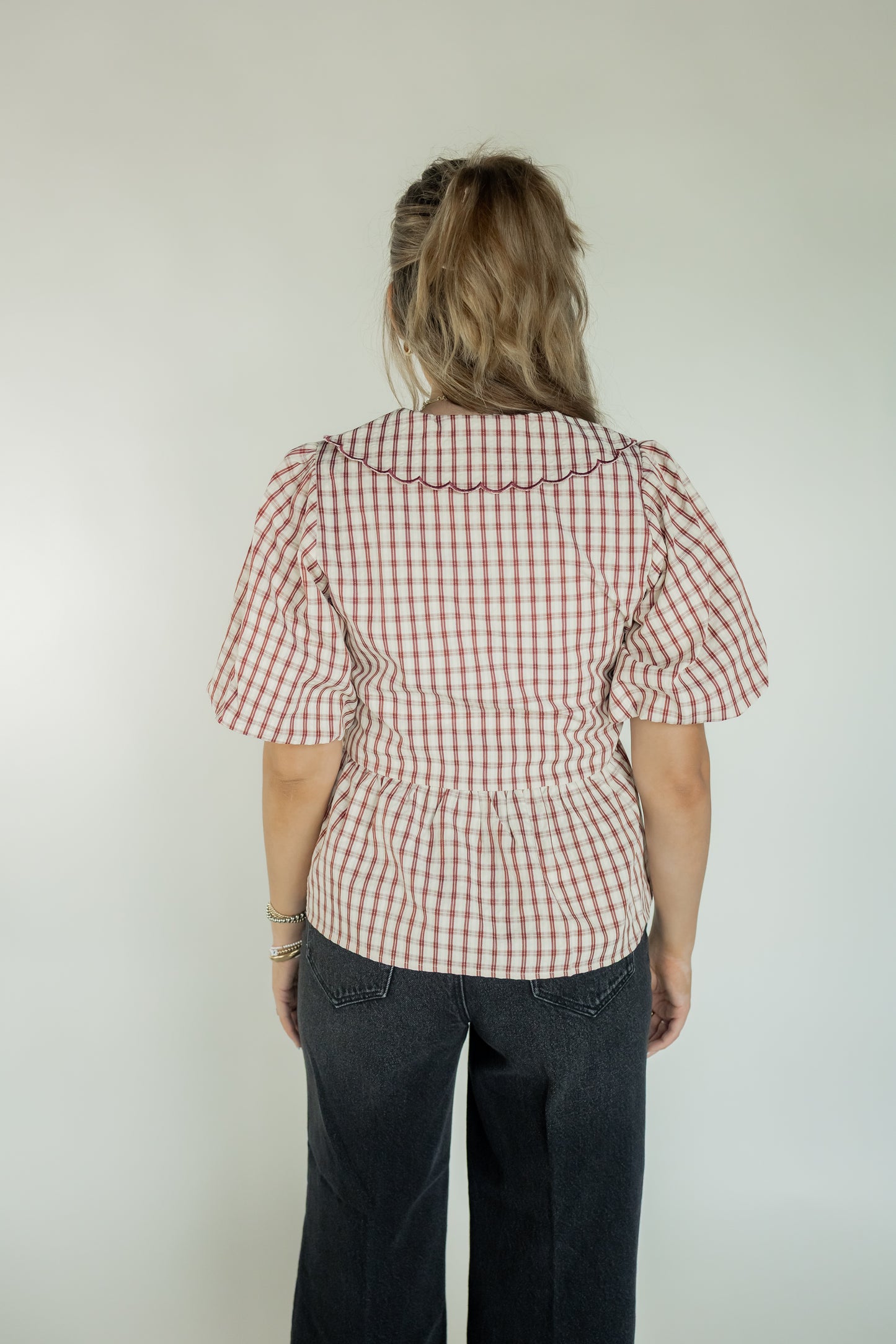 THE GINGHAM TOP IN RUST