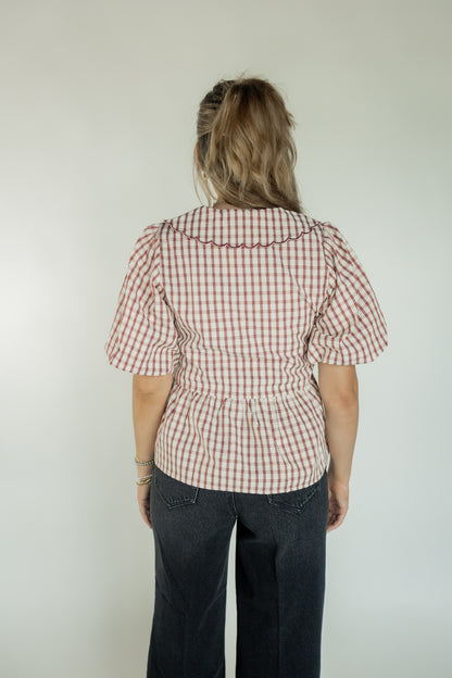 THE GINGHAM TOP IN RUST