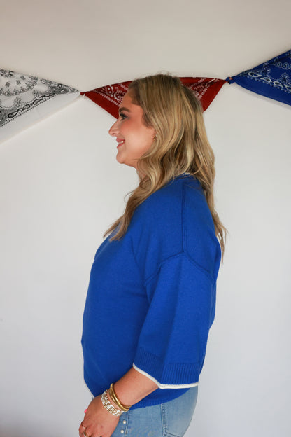 THE SIDELINE SWEATER | ROYAL BLUE