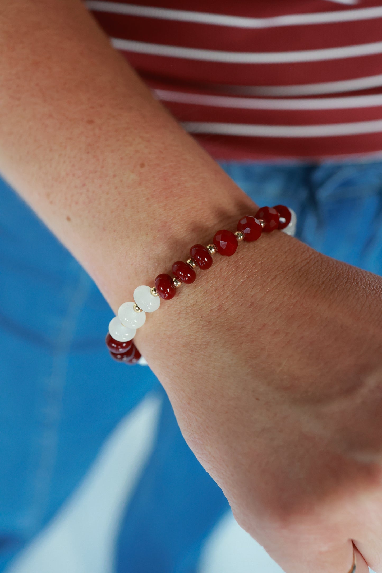 THE BEADED BRACELET | MAROON