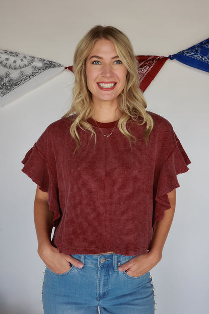 THE MARLOWE RUFFLE TOP