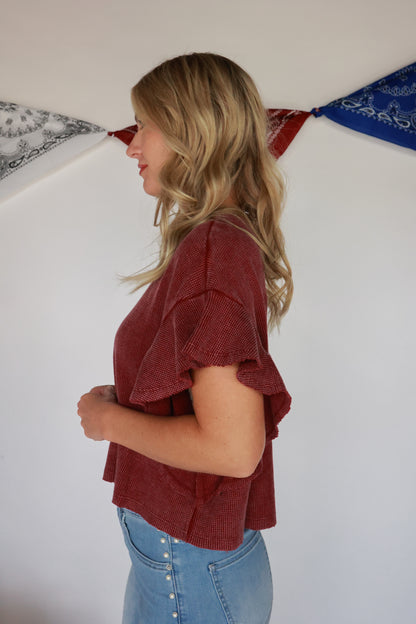 THE MARLOWE RUFFLE TOP