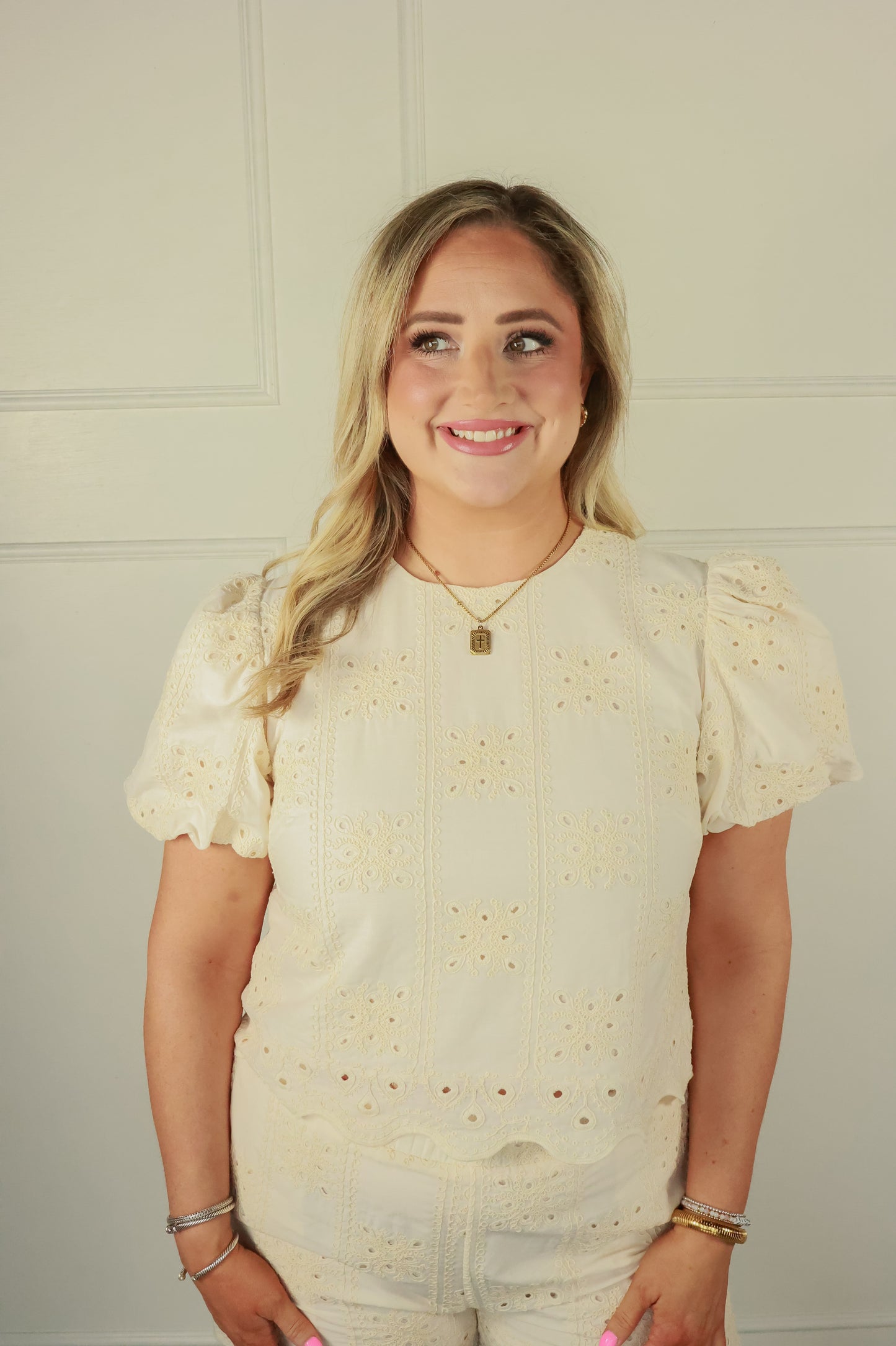 THE ELLA EMBROIDERED SET | TOP ONLY