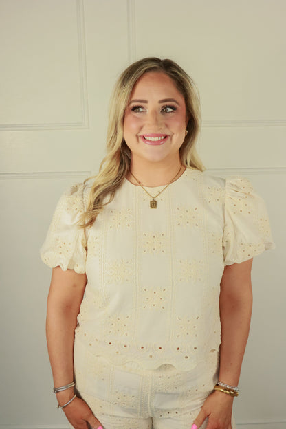 THE ELLA EMBROIDERED SET | TOP ONLY