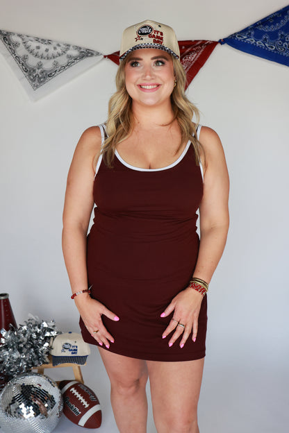 THE TOUCHDOWN ATHLETIC DRESS | MAROON