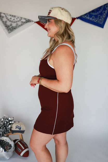 THE TOUCHDOWN ATHLETIC DRESS | MAROON