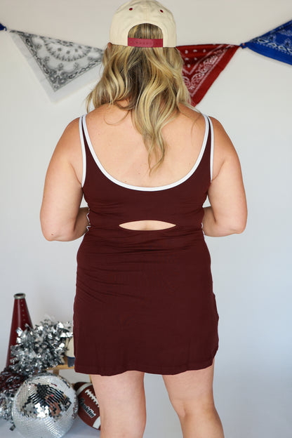 THE TOUCHDOWN ATHLETIC DRESS | MAROON