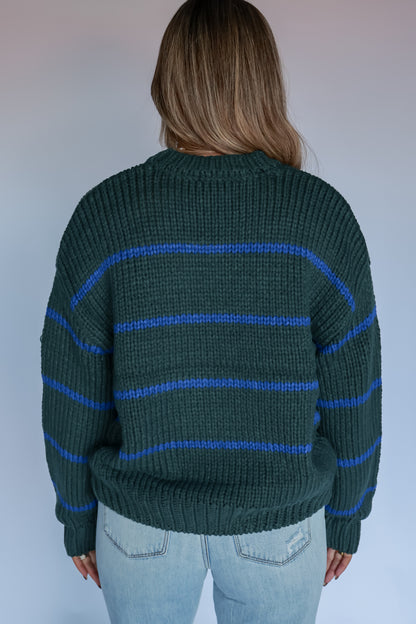 THE HUNTER + BLUE STRIPED SWEATER
