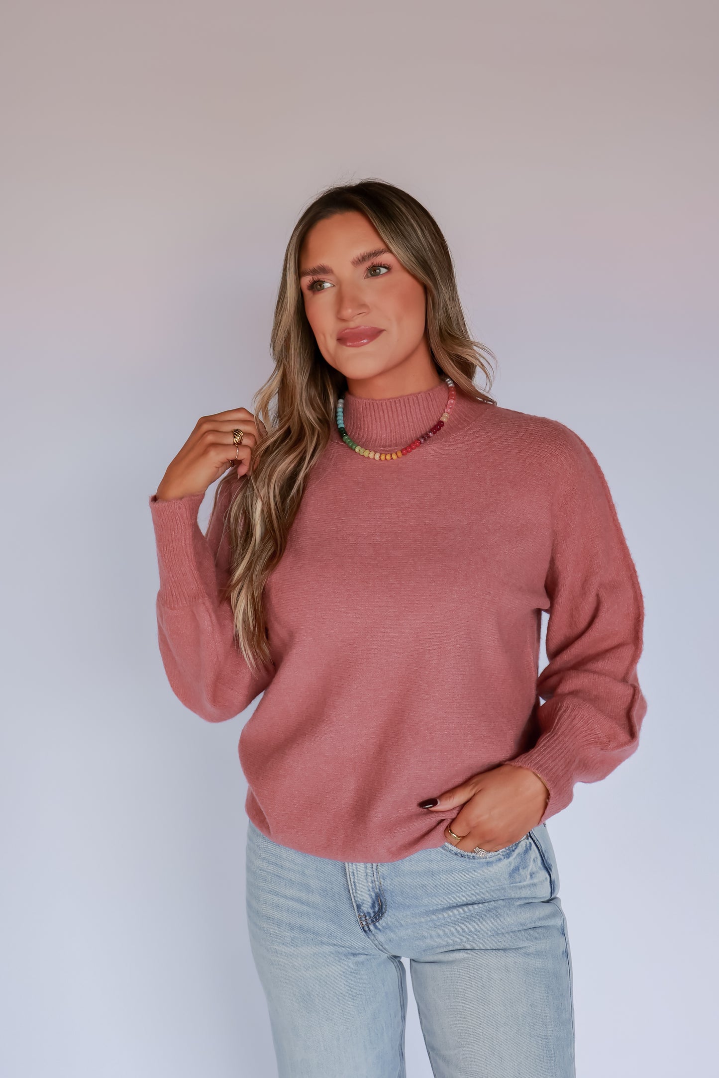 THE ROSE WOOD MOCK SWEATER