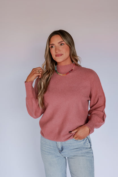 THE ROSE WOOD MOCK SWEATER