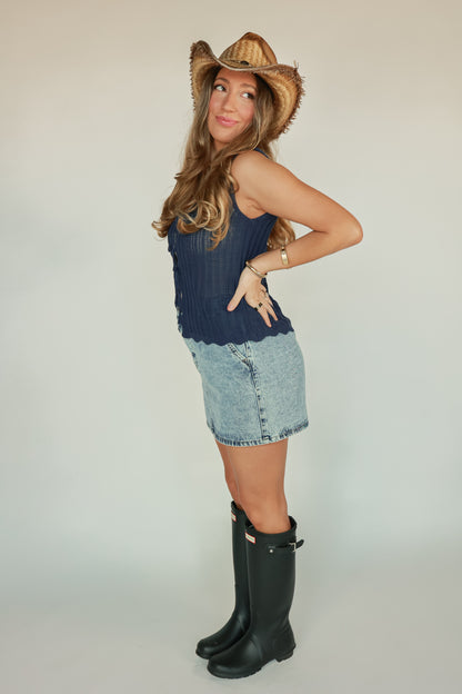 THE HIGH NOON NAVY SWEATER VEST