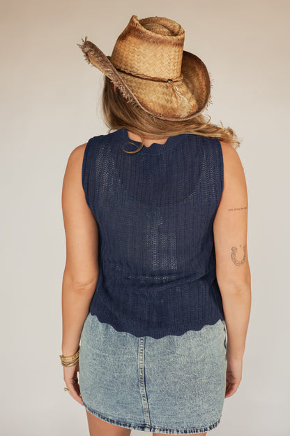 THE HIGH NOON NAVY SWEATER VEST