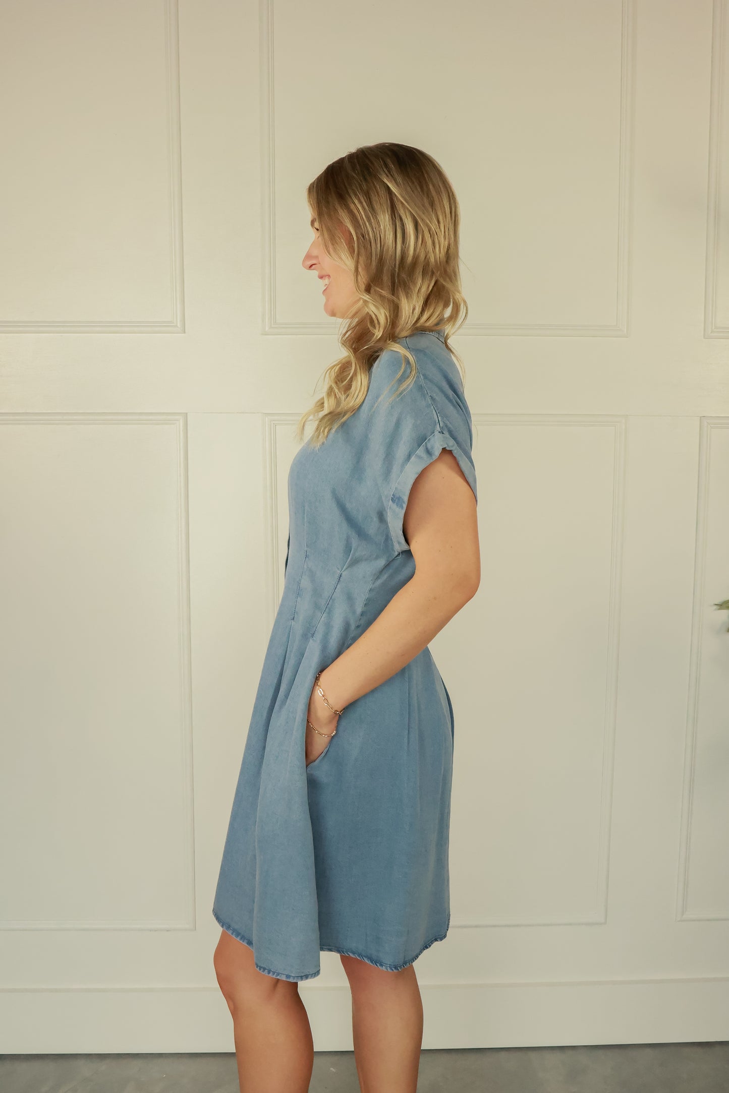 THE DARLING DENIM MINI DRESS