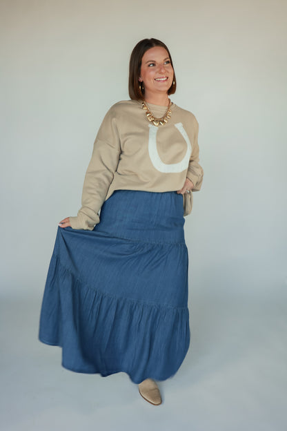 THE TRAIL TIERED DENIM SKIRT