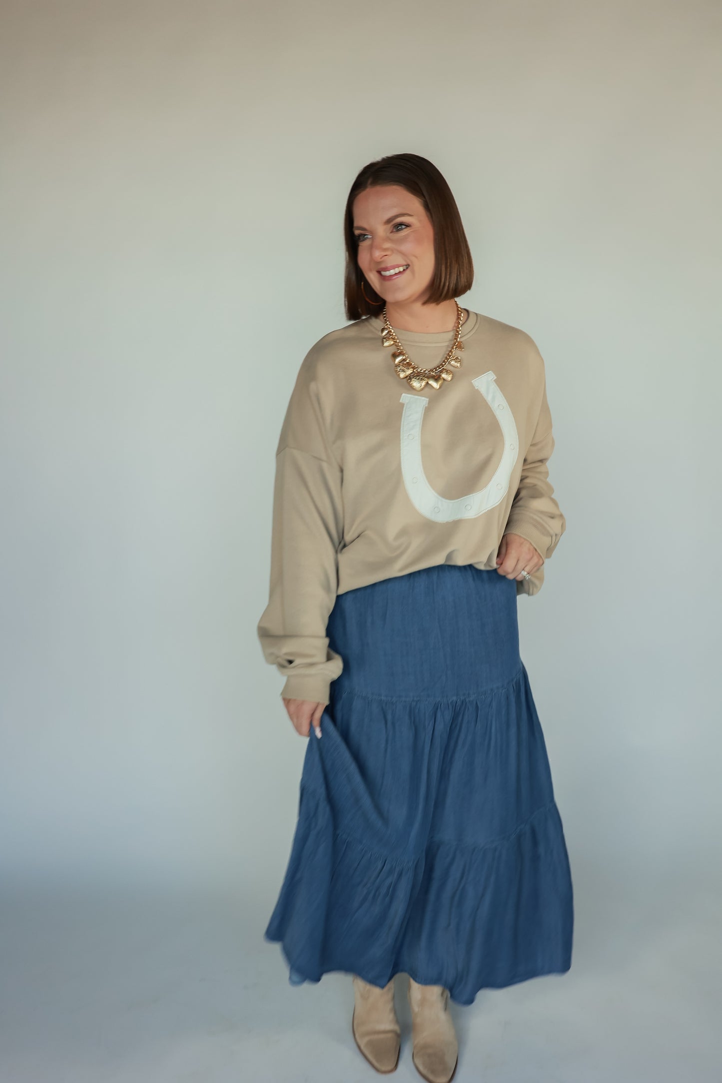 HORSESHOE PULLOVER | TAUPE