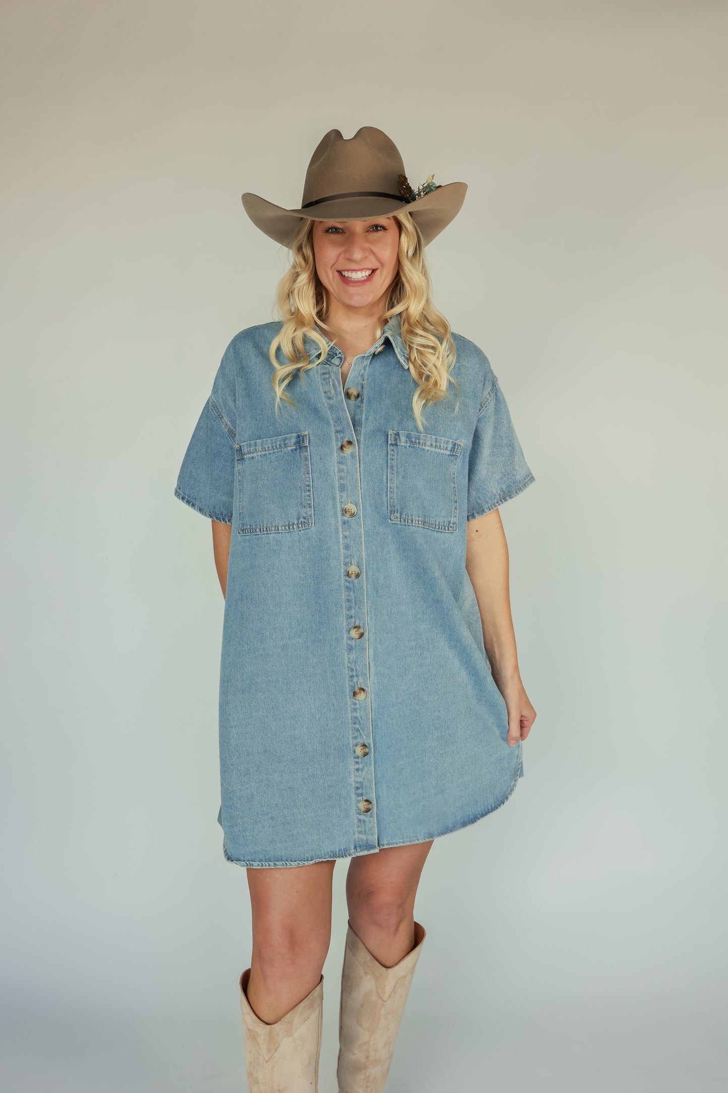 THE COWGIRL MINI SHIRT DRESS