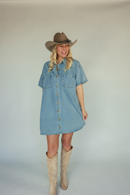 THE COWGIRL MINI SHIRT DRESS