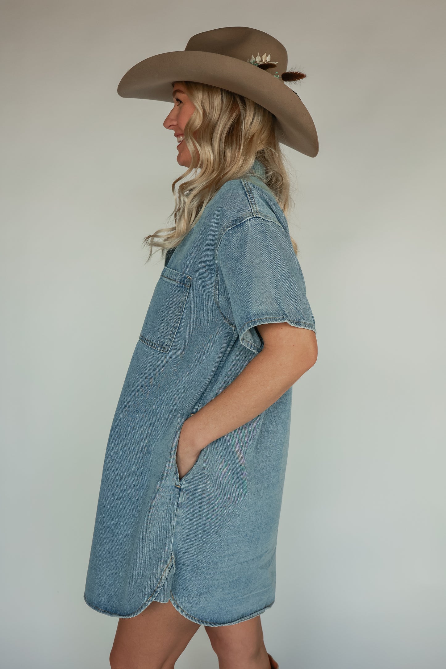 THE COWGIRL MINI SHIRT DRESS