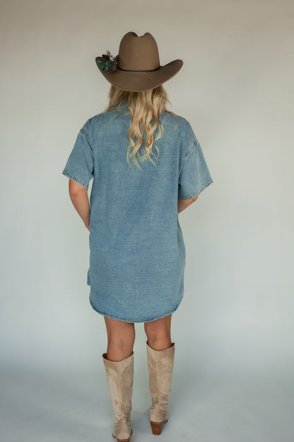 THE COWGIRL MINI SHIRT DRESS
