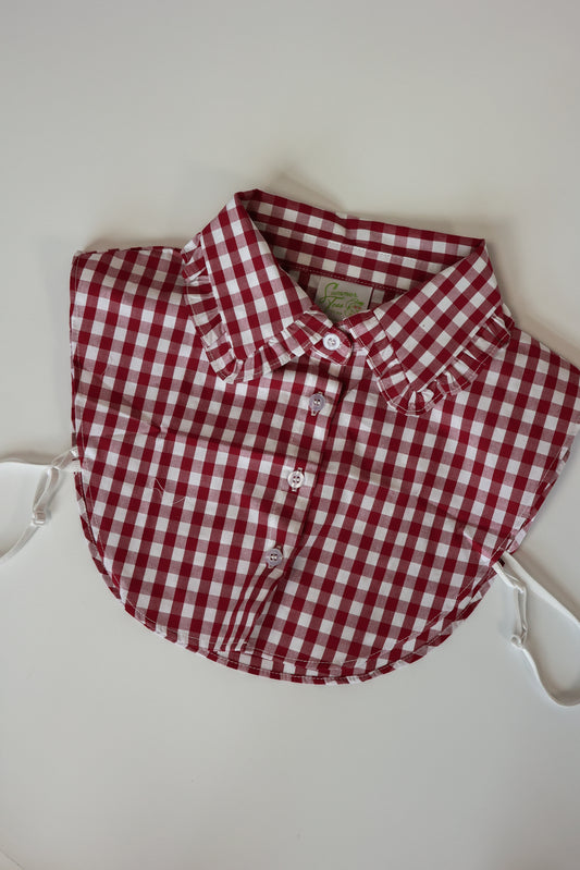 MAROON GINGHAM COLLAR