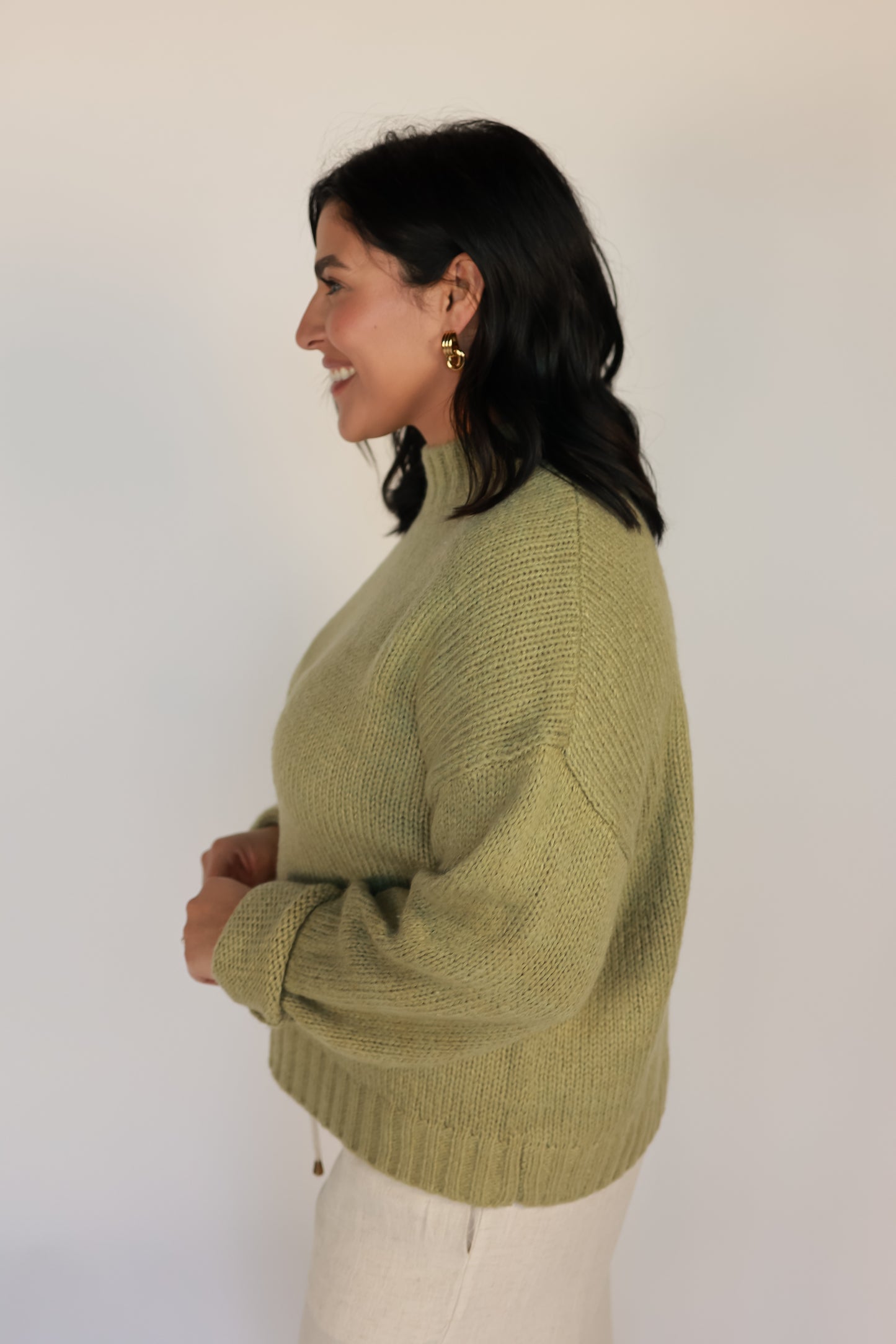 THE SALT AIR KNIT SWEATER | CHARTREUSE