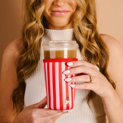 DRINK SLEEVE | LARGE | PEPPERMINT STRIPES