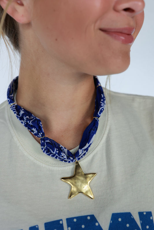 STAR BANDANA NECKLACE | BLUE
