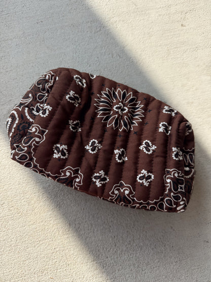 BANDANA COSMETIC POUCH | BROWN