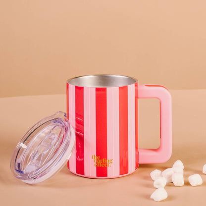 14 OZ INSULATED MUG | PEPPERMINT STRIPES