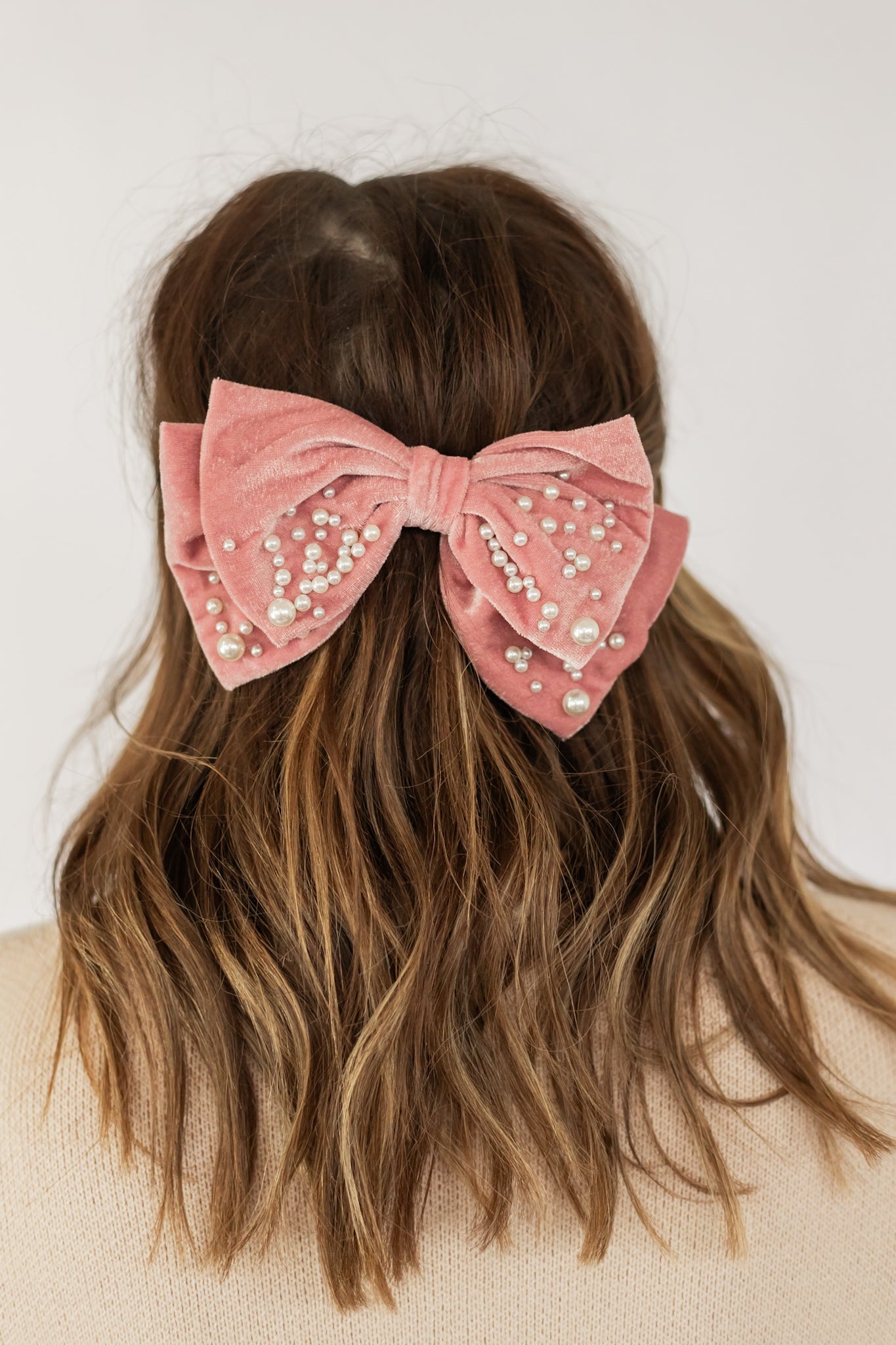 THE BLAIR PEARL BOW | PINK