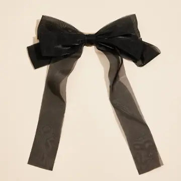 SHEER RIBBON BOW | BLACK