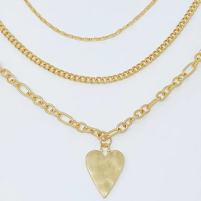 HEART CHARM LAYERED NECKLACE | E+Y