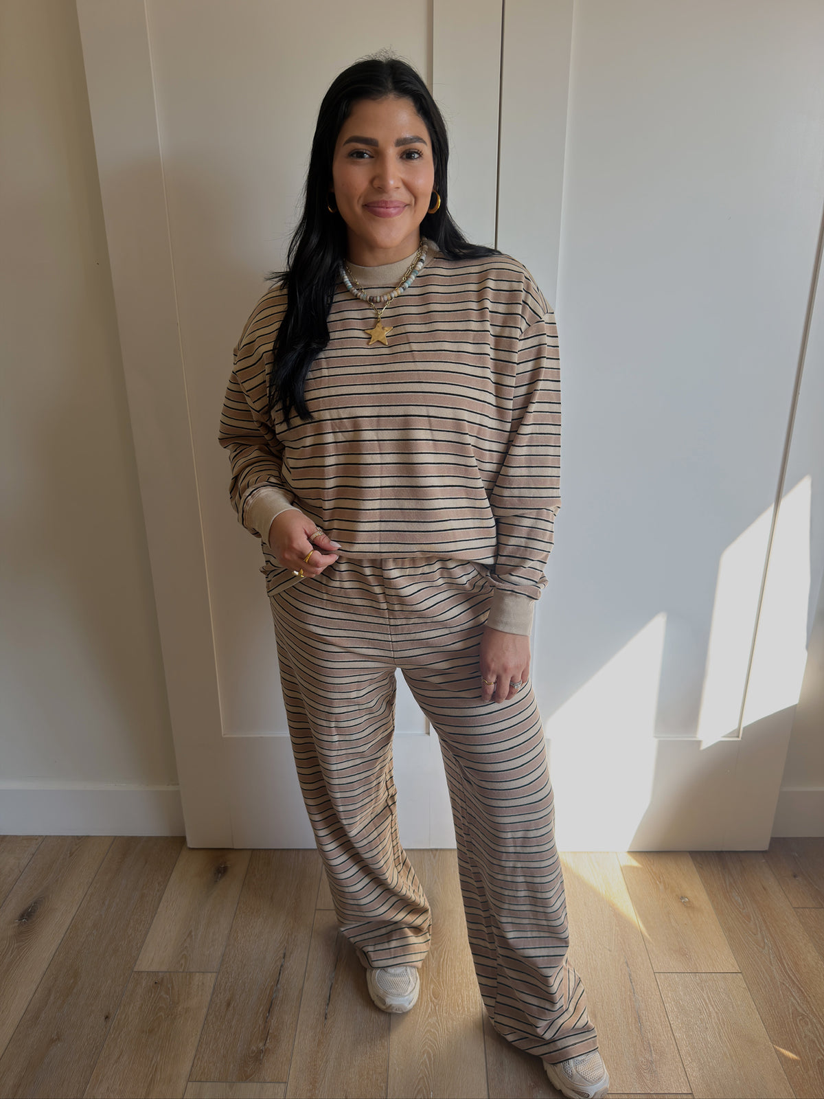 LONG SLEEVE STRIPE SET | CINAMMON SUGAR