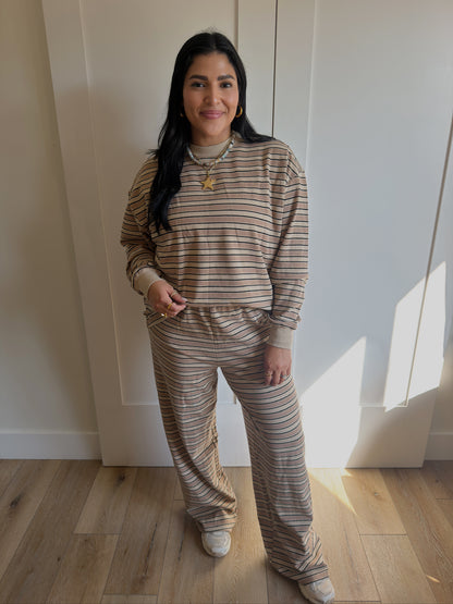 LONG SLEEVE STRIPE SET | CINAMMON SUGAR