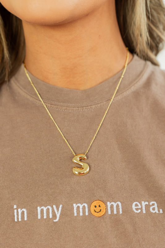 BUBBLE INITIAL NECKLACE | GOLD