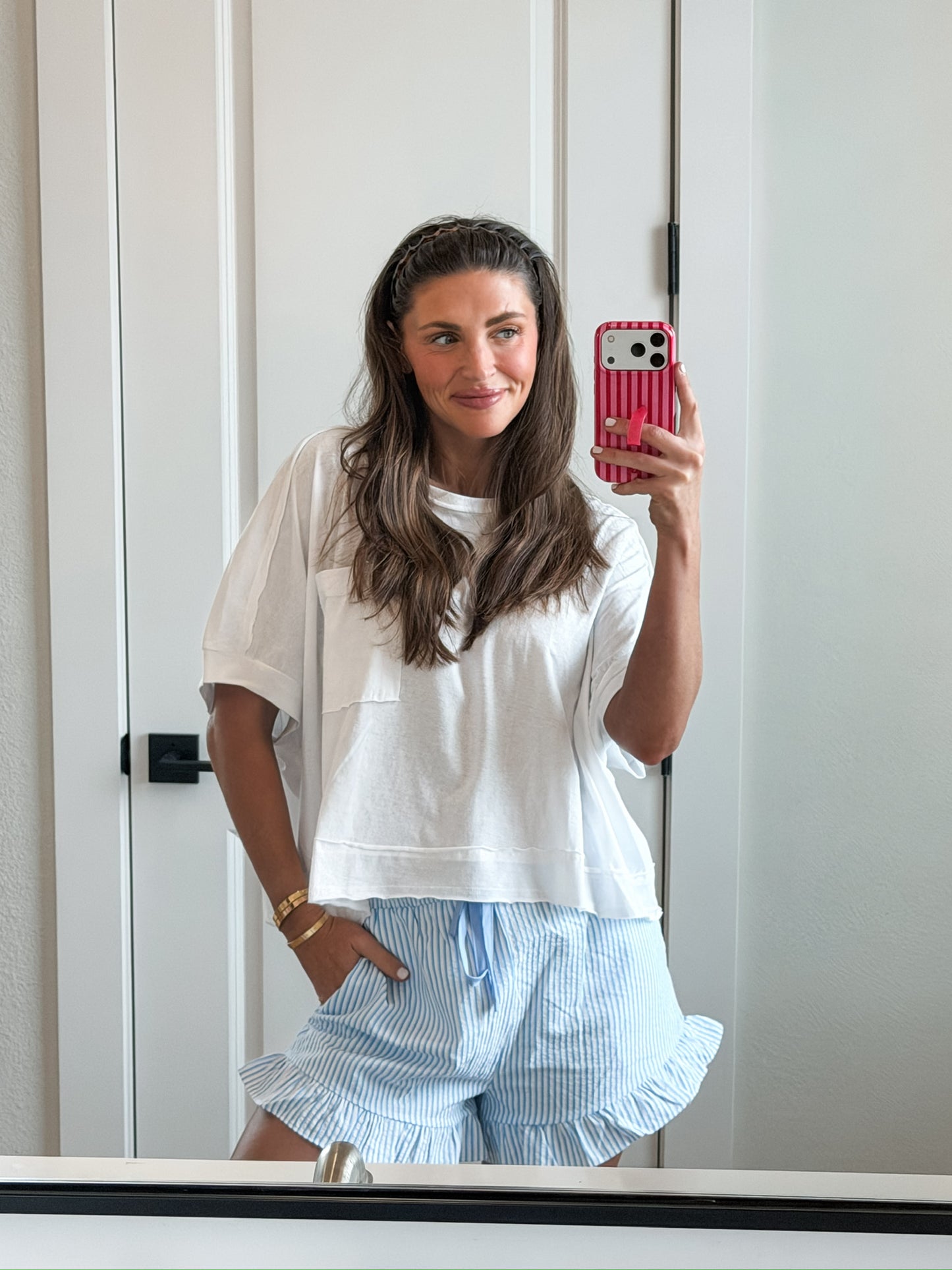THE COLOR POP STRIPE SHORT | BLUE