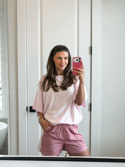 BIG TEE IN SOFT PINK