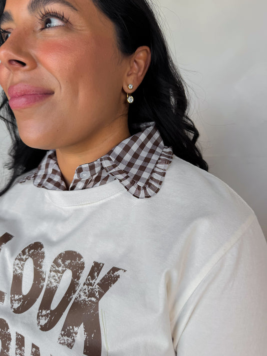 BROWN GINGHAM COLLAR