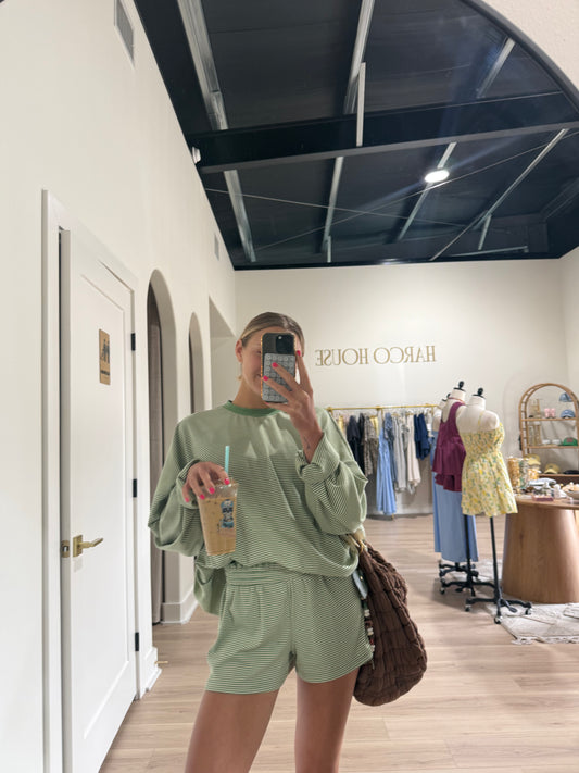 THE STRIPED GREEN SET | TOP ONLY