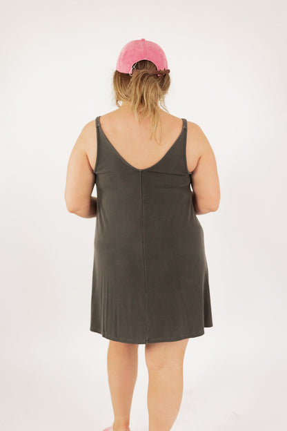 THE SWING DRESS IN CHARCOAL