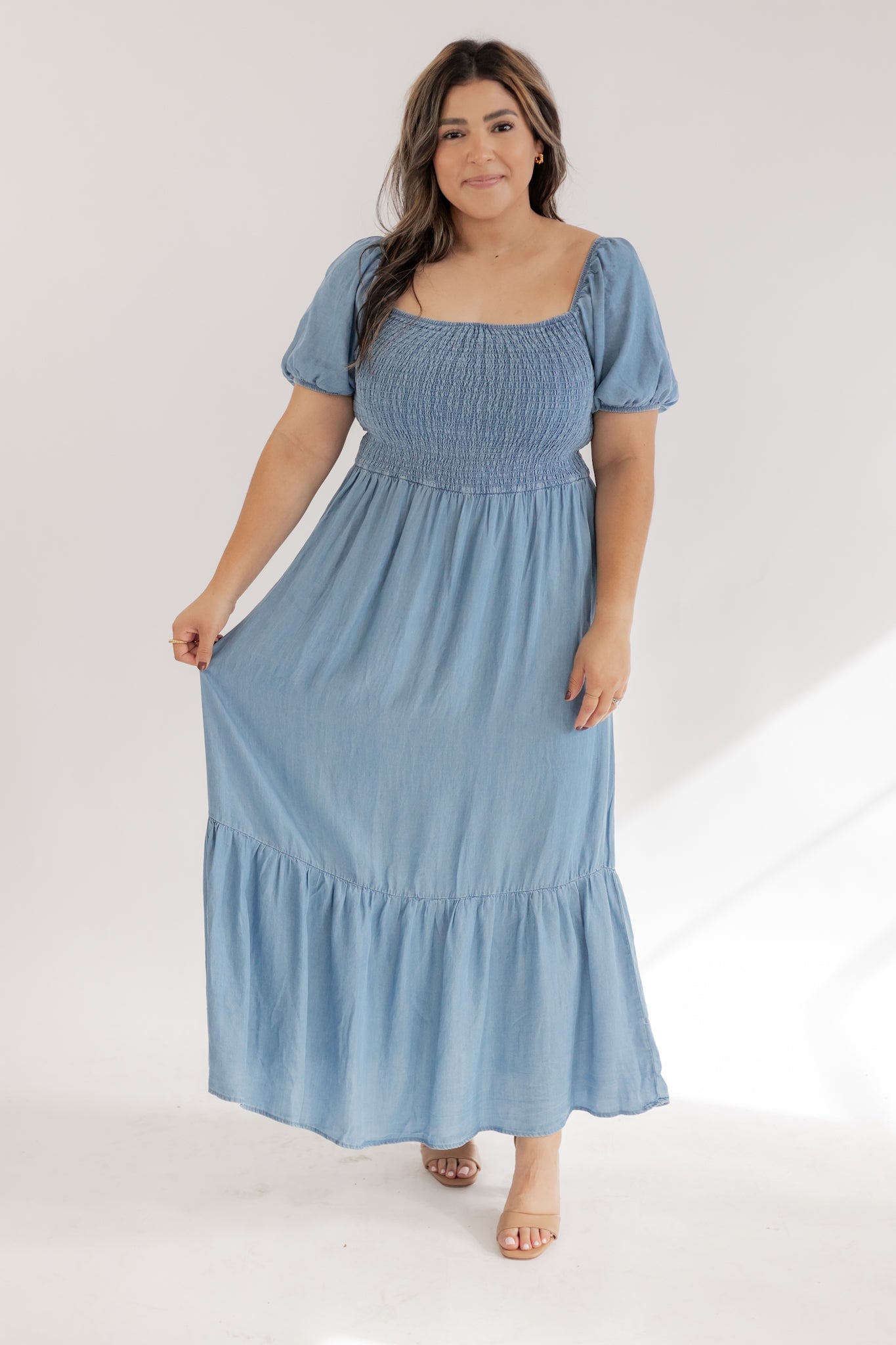 ALWAYS WITH YOU CHAMBRAY DRESS