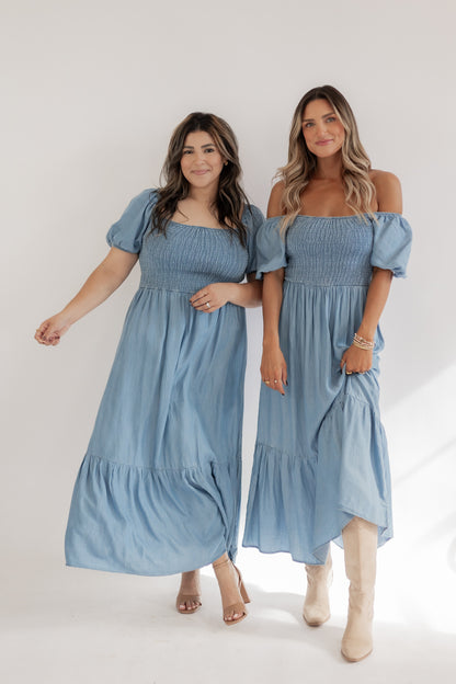 ALWAYS WITH YOU CHAMBRAY DRESS