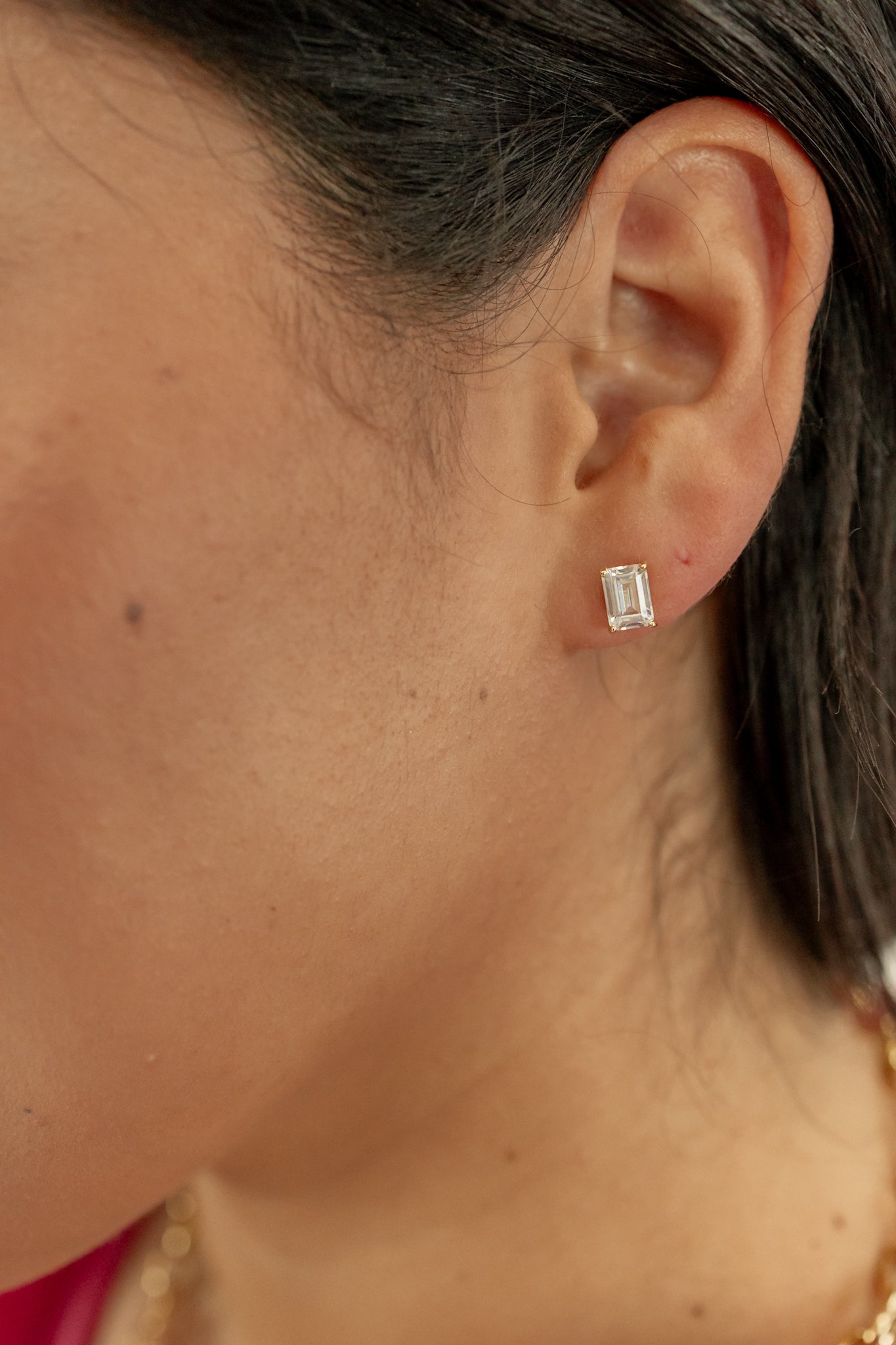 KATIE EMERALD CUT STUDS | SAHIRA