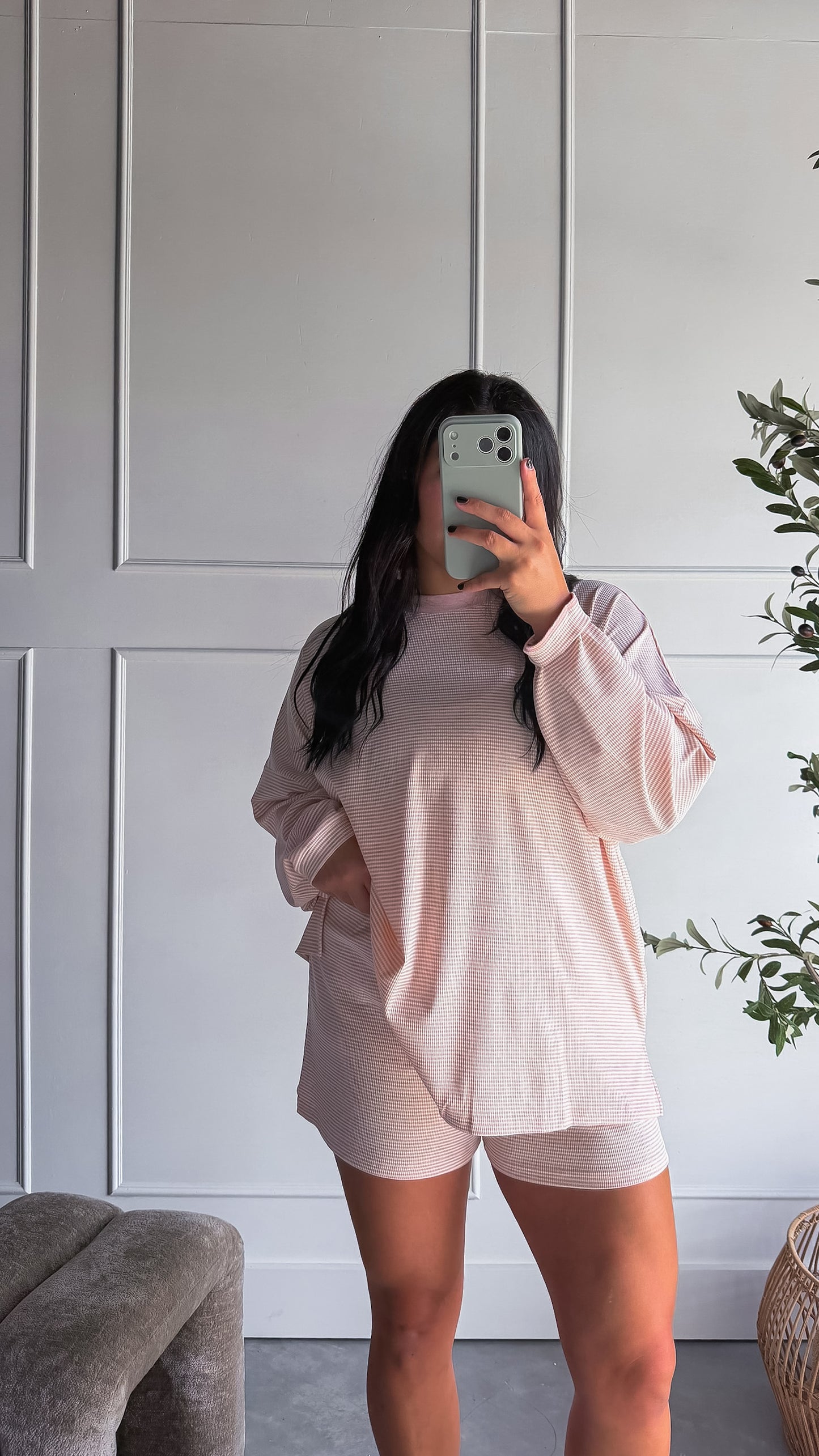 THE STRIPED BLUSH PINK SET | BOTTOMS ONLY