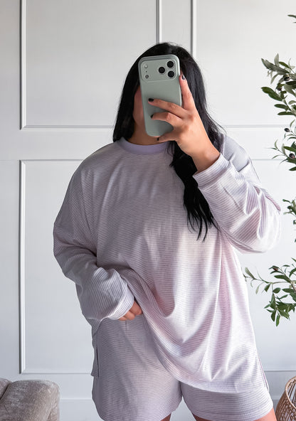 THE STRIPED LAVENDER SET | TOP ONLY