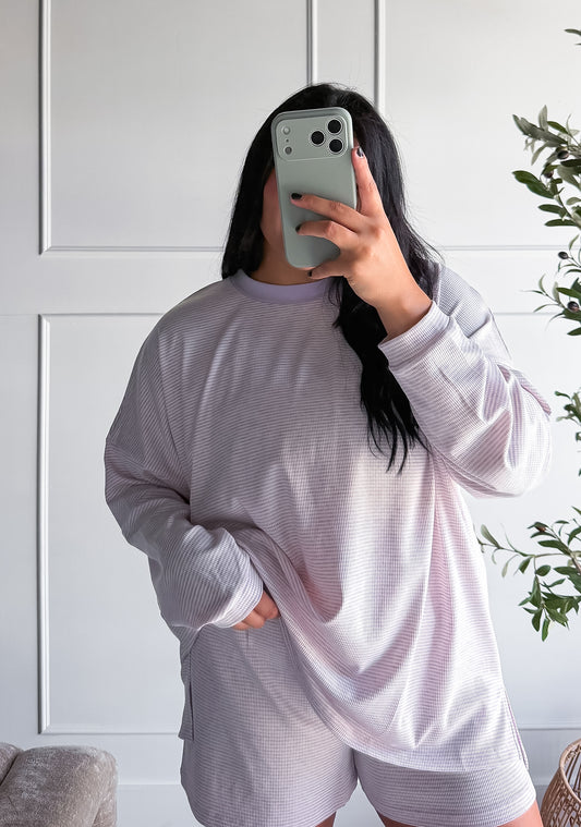 THE STRIPED LAVENDER SET | TOP ONLY