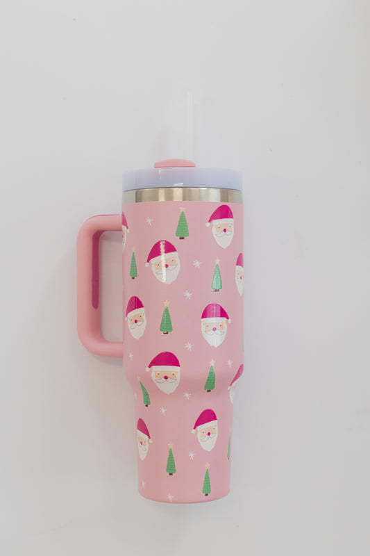 40 OZ TUMBLER | PINK SANTA